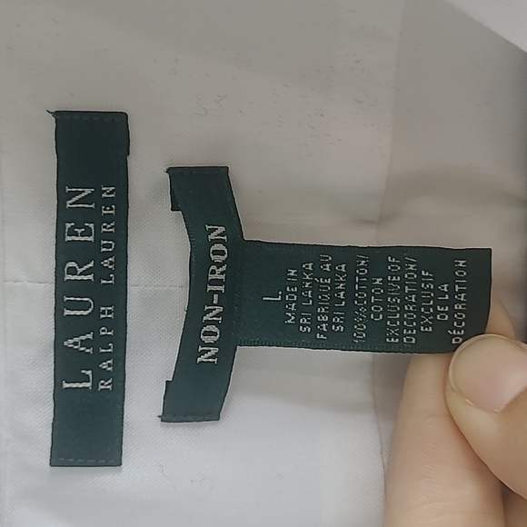 Lauren Ralph Lauren Non Iron Clasdic Whiye Shirt Size Large - Picture 3 of 8